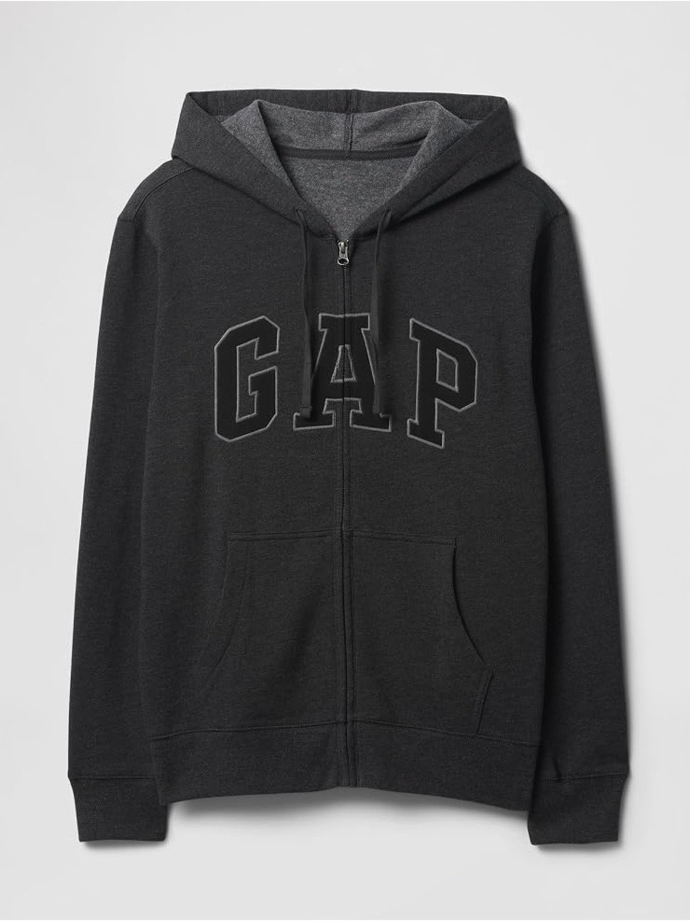 GAP Men’s Dark Charcoal Gray Full-Zip Hooded Windbreaker